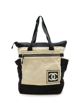 Chanel New Travel Line Sports Tote Bag 2-Way Backpack Nylon